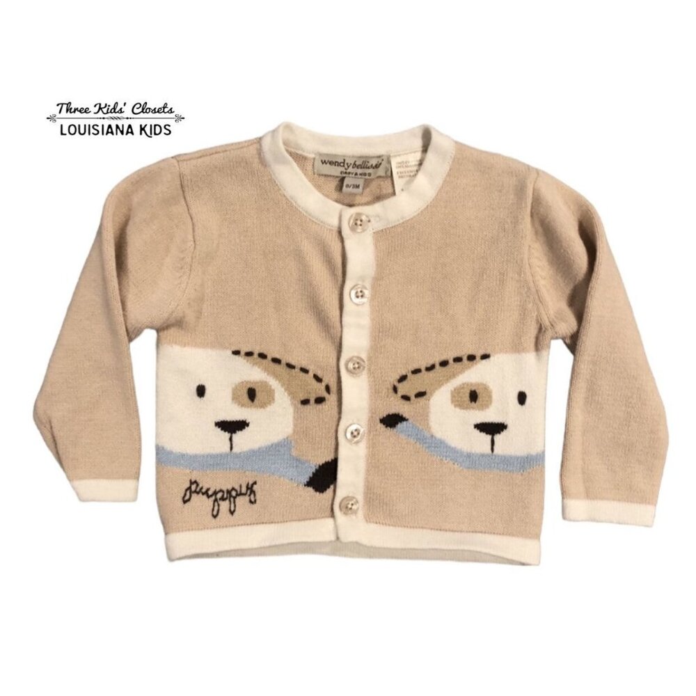 Wendy Bellissimo 0/3m Puppy Dog Cardigan Sweater